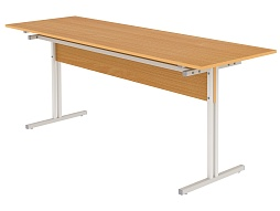 Стол для школьной столовой обеденный 6-местный для табуретов 6 г/р СТЛт6.6 (бук, м/к серый, квадратная труба)