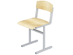Стул школьный ученический 2-4 г/р регулируемый (фанера, м/к серый, квадратная труба)