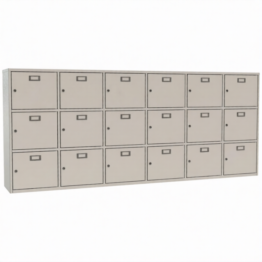 Шкаф для касок 18 ячеек (3 секции по 6 ячеек)