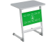Стол 1-местный школьный 5-7 г/р "Логика" АГРОТЕХ с перфорированным экраном (серый/зеленый, м/к белый)