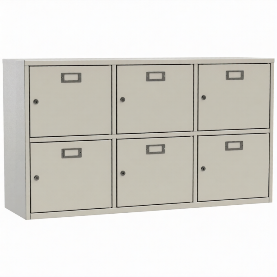 Шкаф для касок 6 ячеек (2 секции по 3 ячейки)