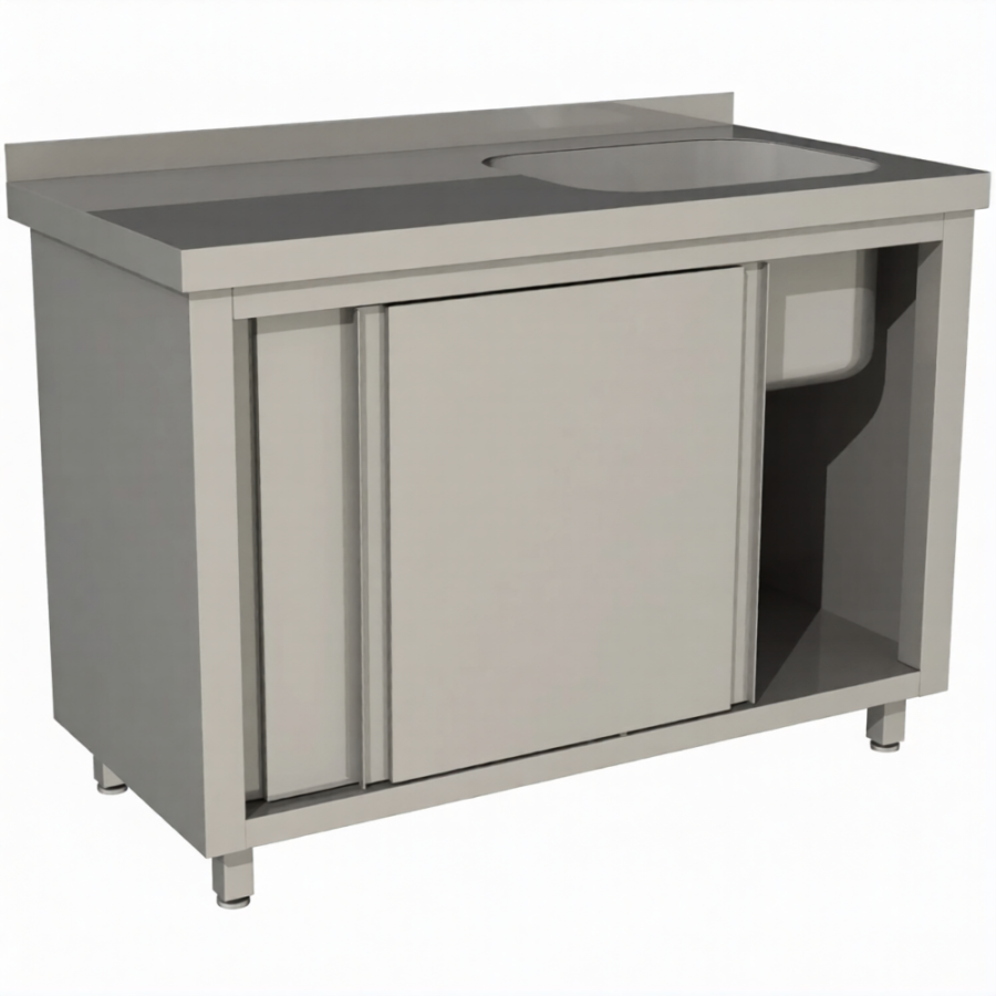 Стол производственный купе СПЗК1М-17/7-БП с моечной ванной