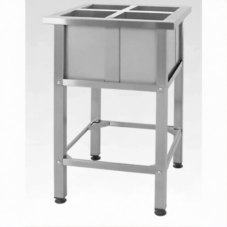 Ванна моечная для обработки яиц ВМСн 860х530х530  4 м/о (ножка проф., тр. 40х40)